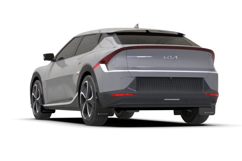 Kia EV6 Mud Flap Kit - Rally Armor - UR Black Flap/Dark Grey Logo - Black - `22-`25